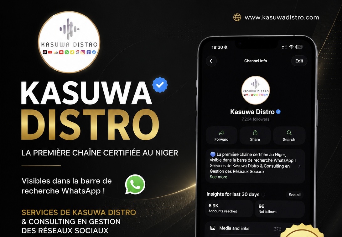 Kasuwa Distro entre dans l’histoire du numérique au Niger avec la première chaîne WhatsApp certifiée du pays