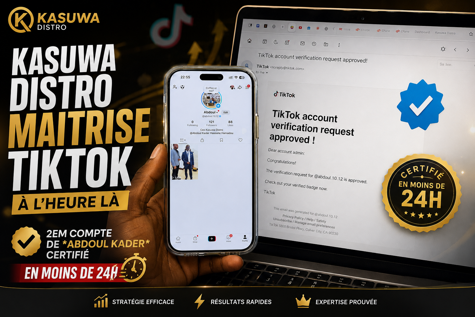 KASUWA DISTRO continue de démontrer son expertise dans la certification des comptes TikTok