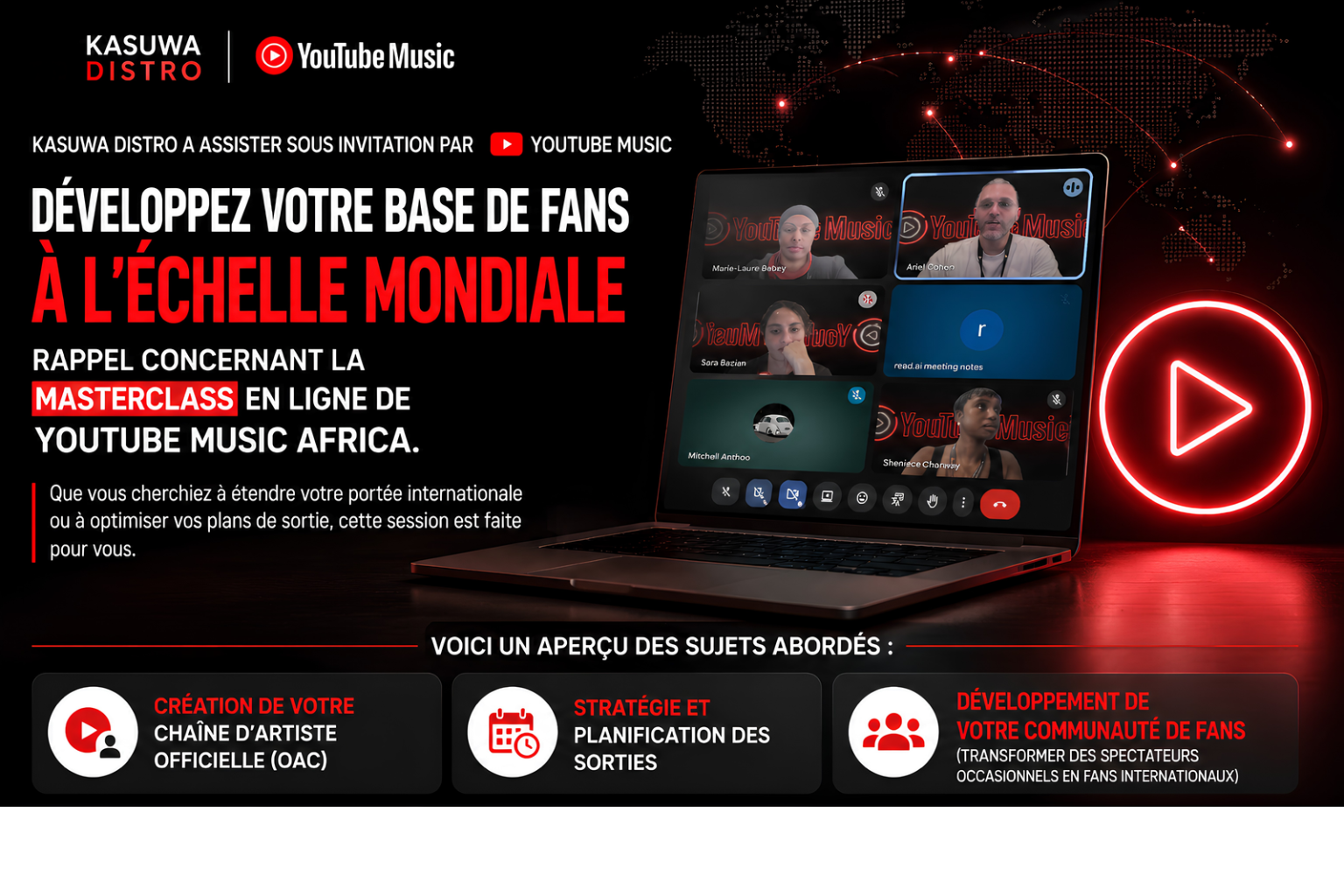 Kasuwa Distro participe à la masterclass officielle YouTube Music Africa sur le développement des artistes à l'international